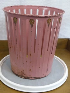 Vintage  Erie Art Metal Industrial Waste Basket Garbage Can USA 1909  Art Deco - Picture 1 of 13