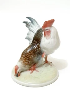 Figura de Rosenthal "Gallo y gallina" Karl Himmelstoss figura alrededor de 1946 - Imagen 1 de 9