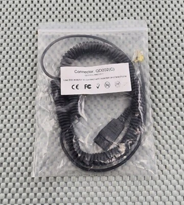 Telephone Headset Quick Connect to RJ9 Adapter Handset Cable P/N QD002(C) - Image 1 of 2