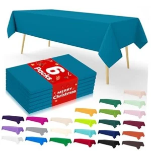 Disposable Table Cloth - 6 Pack, 54 x 108 Inch Table 54"x108" (Pack of 6) Aqua - Picture 1 of 7