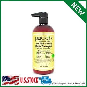 PURA D'OR Original Gold Label Anti-Thinning Biotin Shampoo Natural Earthy Scent - Picture 1 of 7