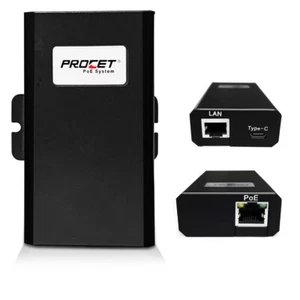 Procet Gigabit USB Type C PoE Splitter Converter,IEEE802.3bt PoE - Photo 1/9