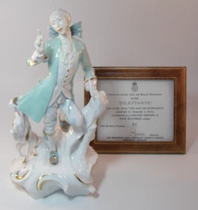 Royal Worcester 10" Figurine Age Of Elegance Dilettante + Cert c1976 Excellent - Picture 1 of 9