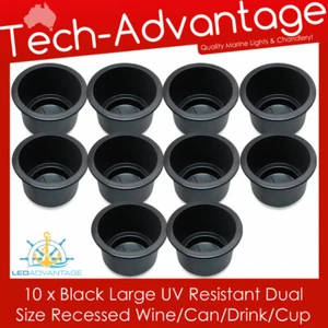 10 X BARCO NEGRO DOBLE TAMAÑO EMPOTRADO BOTELLA DE VINO/CERVEZA/LATA/BEBIDA/TAZA PORTAVASOS - Imagen 1 de 6