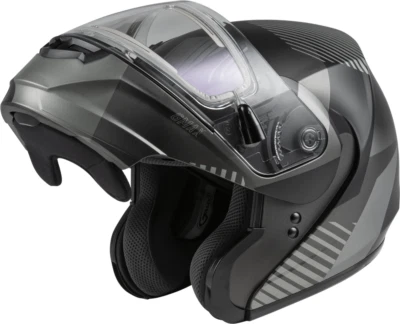 Casco modular de moto de nieve GMAX MD-04S con escudo eléctrico - mediano - plateado/negro Foto 1 de 4