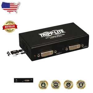Compact 2-Port DVI Splitter: Plug & Play with Signal Booster for Dual Monitors - Picture 1 of 4