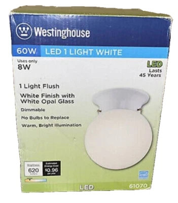 Ceiling Fixture LED Lamp, Flush-Mount 620-Lumens 3000K, White Westinghouse 61070 - Image 1 of 4