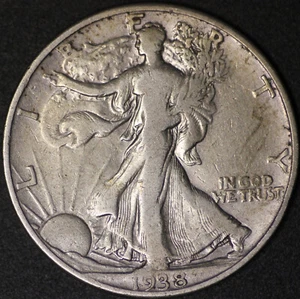 1938 D Walking Liberty Half Dollar VF / Key Date Coin - Picture 1 of 8