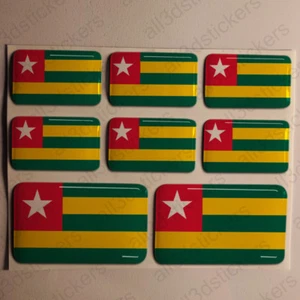 Autocollant Togo Drapeau 3D Résine Adhésif Relief Autocollants Togo Voiture Moto - Picture 1 of 1