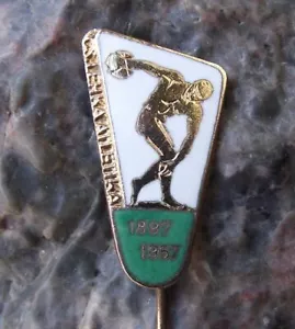 1957 Czechoslovakia Track and Field Athletics Man Discus Discobolus Pin Badge - Picture 1 of 2