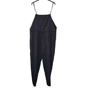 Fat Face Black Tapered Leg Denim Dungarees UK Women's Size 14 W32-36" L30 - Picture 1 of 5