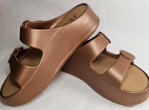 Lemon Jelly Platform Women's Sandals Slides Brown Bronze 1 3/4" Heel Size 8 1/2 - Picture 1 of 7