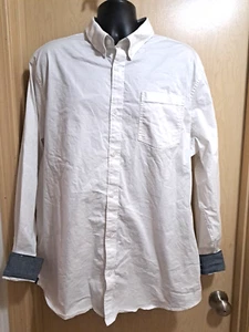Camisa RANK 45 Performance Sarga L/S Abotonada Blanca Para Hombre XL Azul Puño Abatible - Imagen 1 de 7