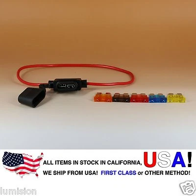 ATO ATC Inline 16AWG Fuse Holder (Water Proof) + FUSE SET (5, 7.5, 10, 15, 20A) - Image 1 of 4