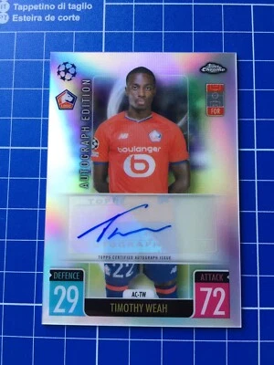 Topps Match Attax UCL Chrome 21/22 Timothy Weah Auto #AC-TW Autograph LOSC Lille - Image 1 of 2