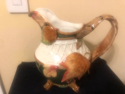 FITZ & FLOYD HUNTINGTON JARRA HOJAS DE OTOÑO DORADO, VERDE, ROJO COLORES OTOÑO NUEVO Foto 1 de 4