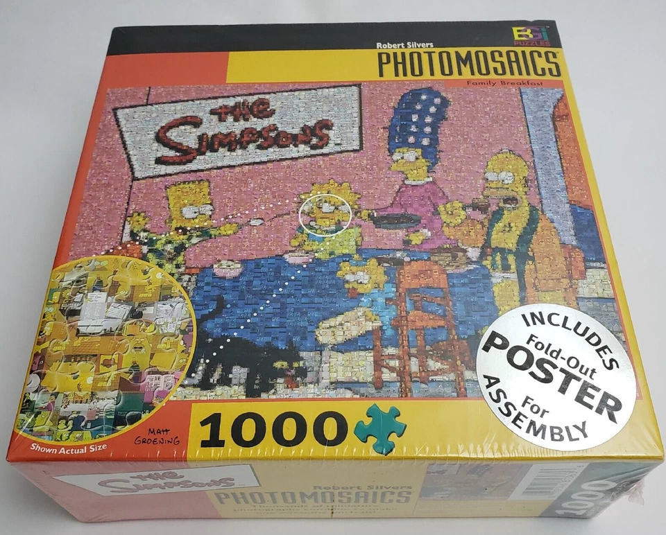 Photomosaics The Simpsons Family Breakfast 1000 Jigsaw Puzzle Robert Silvers