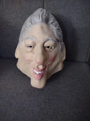 Horror Halloween Vintage Adult Size Bill Clinton Soft Vinyl Mask 2006 Used. - Image 1 of 4