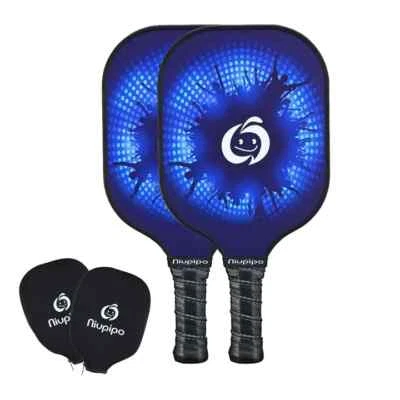 niupipo Pickleball Paddle Graphite Blue with Covers for Intermediate 2 PK