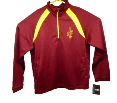 Cleveland Cavaliers Embroidered Wine Gold 1/4 Zip Pullover SZ YOUTH 16/18  NEW - Image 1 of 3