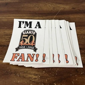 I’m A SF Giants Fan Sticker 1958-2008 5” X 3.5” Lot Of 18 - Picture 1 of 2