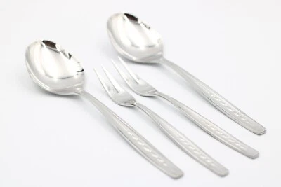 P&S Prinz Kleeblatt Pieker Gabeln Gemüse Servierlöffel Set Besteck aus Edelstahl - Bild 1 von 4