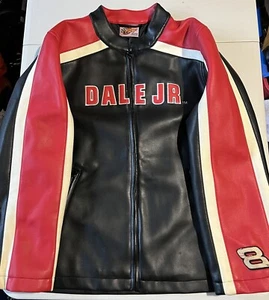 VINTAGE Dale Earnhardt Jr schwarze Damenjacke in Lederoptik - eleganter Mantel NASCAR - Bild 1 von 10