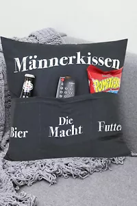 Dekokissen MÄNNERKISSEN A Kissen mit 3 Taschen selbst Befüllen Geschenk Männer - Bild 1 von 8
