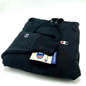CHAMPION Men XS Reverse Weave Hoodie Black w/Side Gussets (GF68 Y06145 BKC) NWT - Picture 1 of 7
