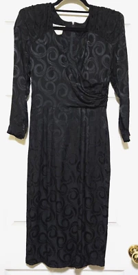 Joanie Char Vintage Dress 100% Silk Size 8 Draped - Image 1 of 4