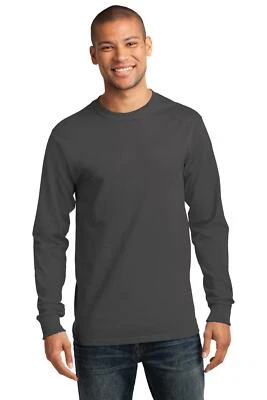 Port & Company PC61LST Mens Big & Tall Long Sleeve Essential Crew Neck T-Shirt - Image 1 of 3