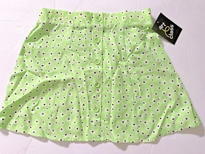 Art Class girls button-front skirt Green w/ Black & White Daisies Med (7/8) NEW - Picture 1 of 5