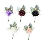 Men Groom Boutonniere PE Rose Flowers Boutonniere for Bridesmaid Prom Party
