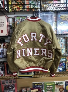 Chaqueta de fútbol americano vintage de los 80 NFL Chalkline San Francisco 49ers espalda deletreada - Imagen 1 de 9