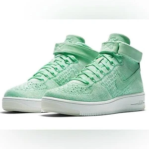 Rare Nike Air Force 1 Ultra Flyknit Mid Gets An Enamel Green Treatment. Size 7.5 - Picture 1 of 11