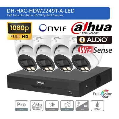 SISTEMA DI TELECAMERE DI SICUREZZA DAHUA CCTV 1080P 8CH 4CH HD DVR SORVEGLIANZA DOMESTICA ESTERNO - Immagine 1 di 4