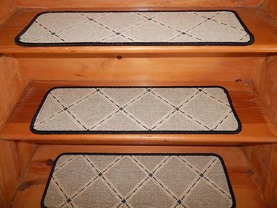 13 Step  9'' x 29''  + 1 Landing 31'' x 22''  Sisal Natural 50% Wool 50% carpet. Foto 1 de 4