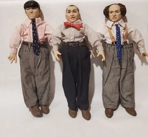 Vintage 1989 Hamilton Presents Norman Mauer CURLY LARRY MOE Three 3 Stooges Doll Set - Bild 1 von 5