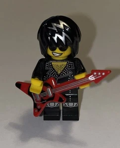 Lego Rockstar Minifigur Sammlerstück Serie 12 CMF komplett mit Gitarre Rockstar - Bild 1 von 3
