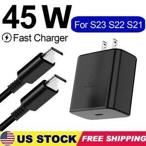 45W Type USB C Super Fast Wall Charger+6ft Cable For Samsung Galaxy S23 S24 S25 - Picture 1 of 9
