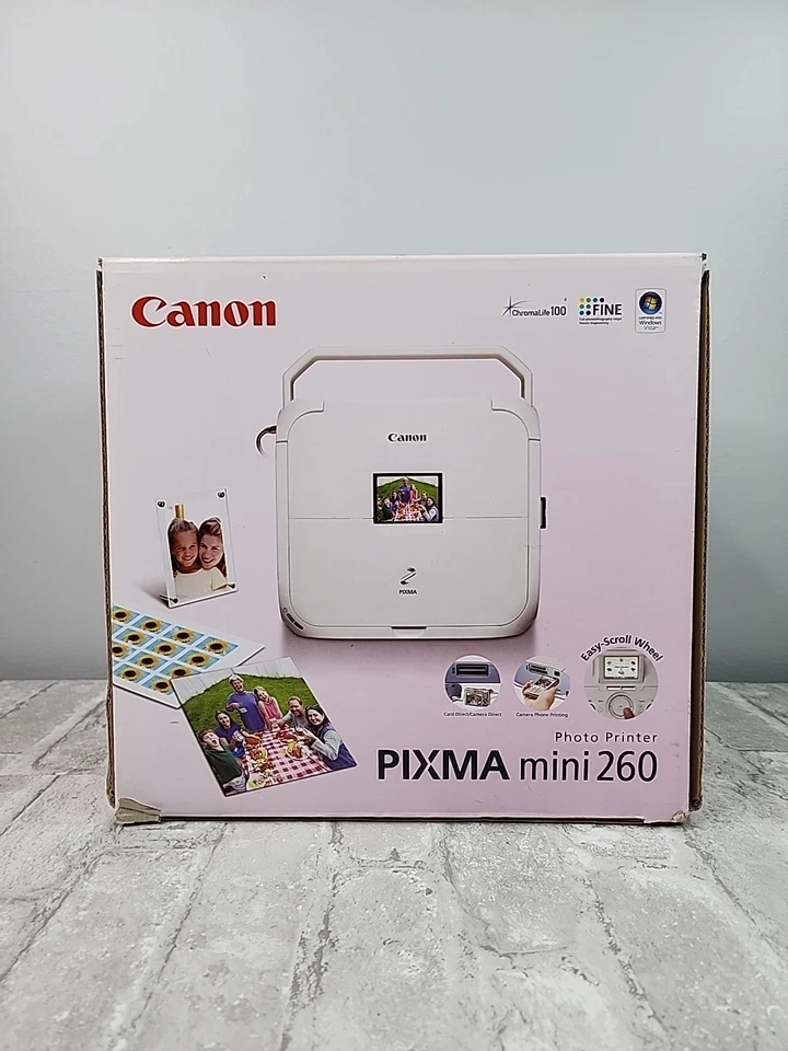 Canon PIXMA Mini 260 Photo Printer White Digital Color Display Open Box New - Image 1 of 4