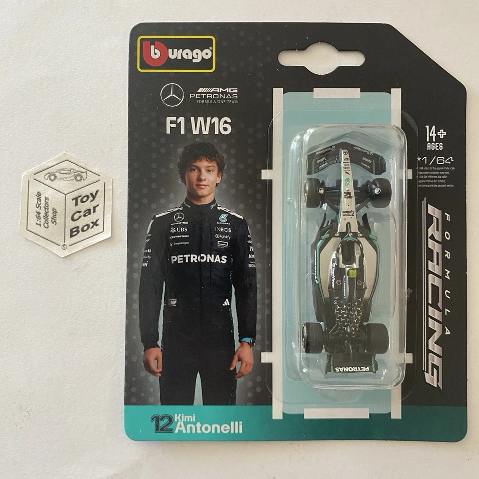 BBURAGO 1/64 Formula 1 - Mercedes-AMG W16 (#12 Kimi Antonelli - 2025 F1) L05 - image 1 of 1