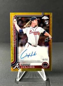 Grant Holmes 2025 Topps Chrome L/E Rookie Autographs #RA-GH Gold Ref /50 RC - Imagen 1 de 2