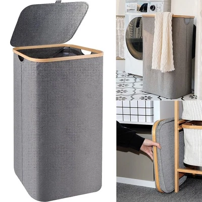 110LWäschekorb Wäschebox Wäschesammler Wäschesack Stoff Korb Faltbar Wasserdicht - Bild 1 von 4