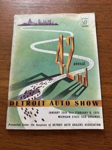 Original 1955 PROGRAM 42nd ANNUAL DETROIT AUTO SHOW Michigan State Fair Grounds - Bild 1 von 14