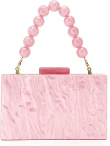 Fecialy Women Acrylic Clutch Purse Beads Evening Handbag Marble Clutch Formal... - Picture 1 of 7
