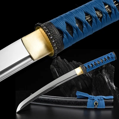 21'' Self-defense Knife Japanese Tanto 1095 Steel Unokubitsukuri Short Sword - Image 1 of 4