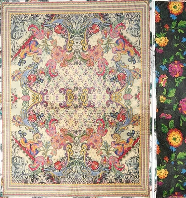 Manta reversible Johnny Was Akai con bolsa de viaje floral 68x53 $168 nueva con etiquetas Foto 1 de 4