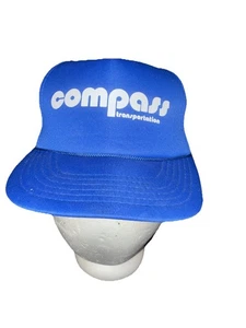 Vintage Kompass Trucking Transport Company Verrückter Hutmacher Netz Druckknopflasche Mütze - Bild 1 von 4