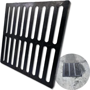 Gusseisen Abflussrost, 18x18 Outdoor Ablaufabdeckung, B Klasse Kanalrost, robust H - Bild 1 von 6